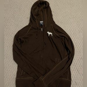 Victoria secret pink vintage brown zip up